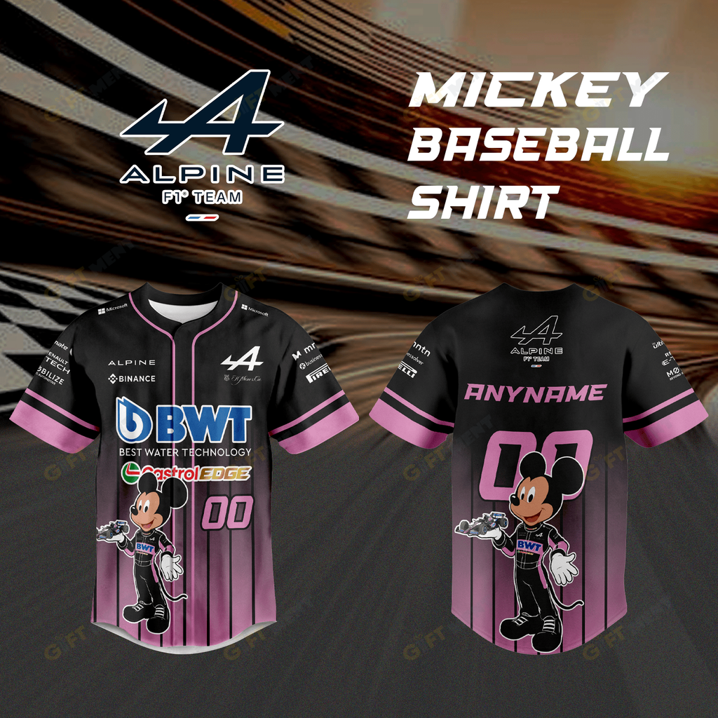 Personalized Alpine F1 Team x Mickey baseball jersey