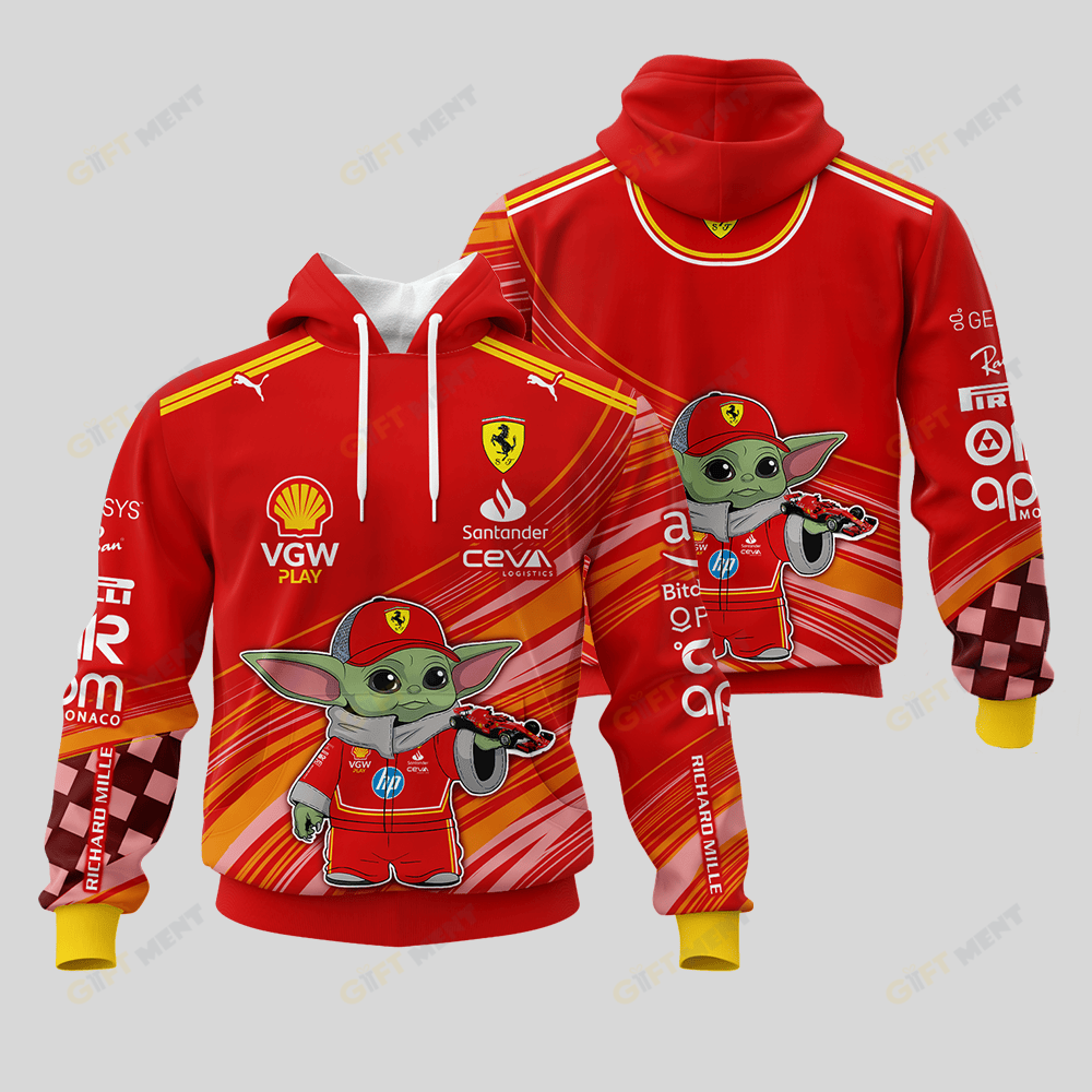 Scuderia Ferrari x BBYoda Hoodie, T Shirt, Zip Hoodie, Sweatshirt