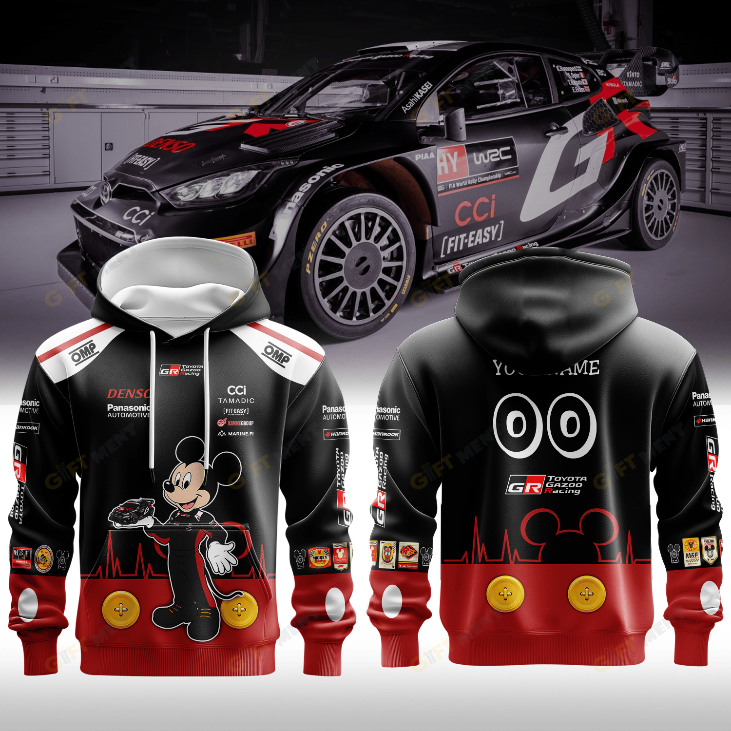 TOYOTA GAZOO RACING WORLD RALLY TEAM II× Mickey Premium 3D Racing Apparel