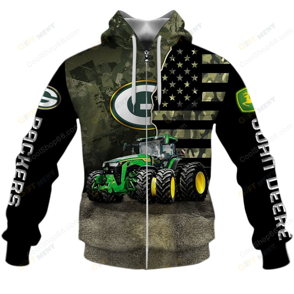 Green Bay Packers x John Deere Hoodie | Funny Green Character Premium Hoodie
