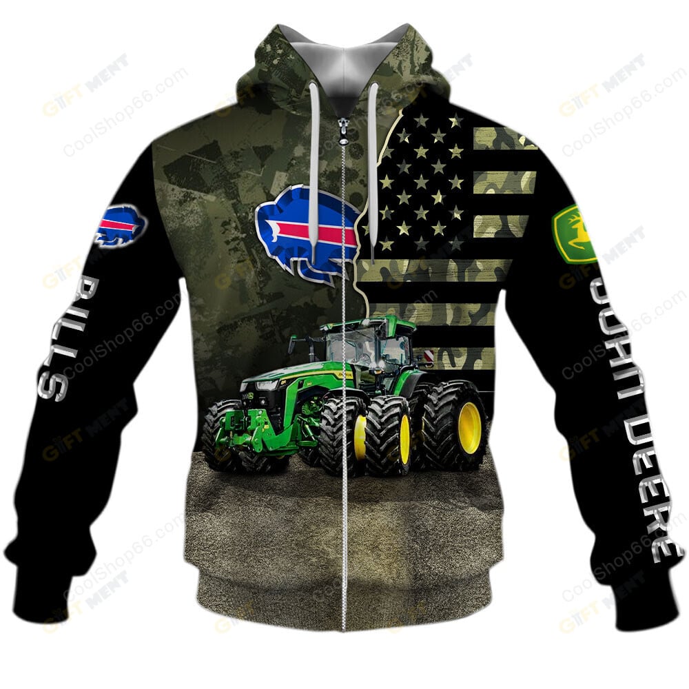 Buffalo Bills x John Deere Hoodie | Funny Green Character Premium Hoodie