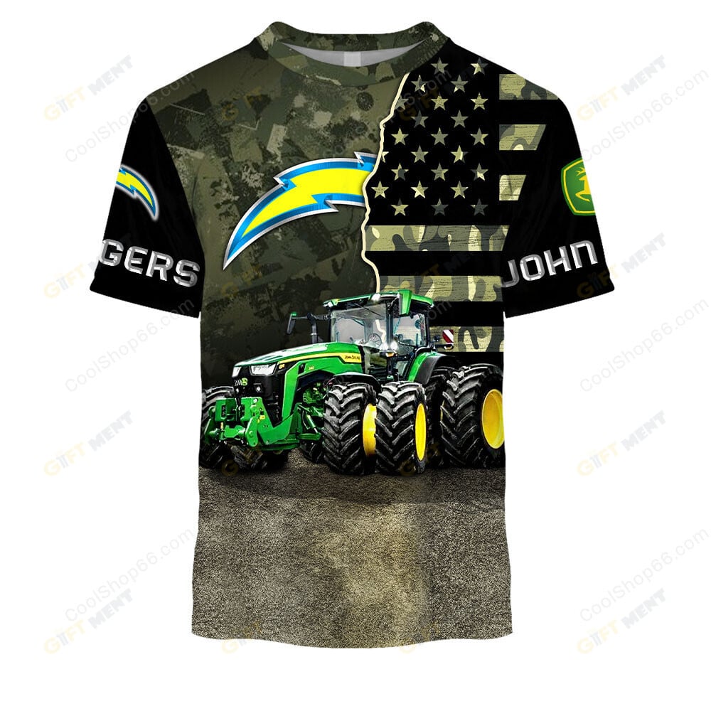 Los Angeles Chargers x John Deere Hoodie | Funny Green Character Premium Hoodie
