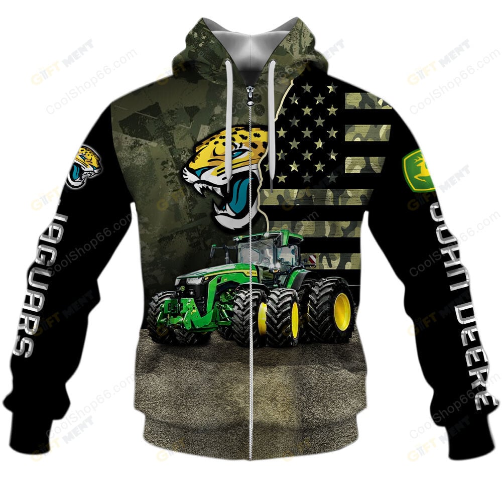 Jacksonville Jaguars x John Deere Hoodie | Funny Green Character Premium Hoodie