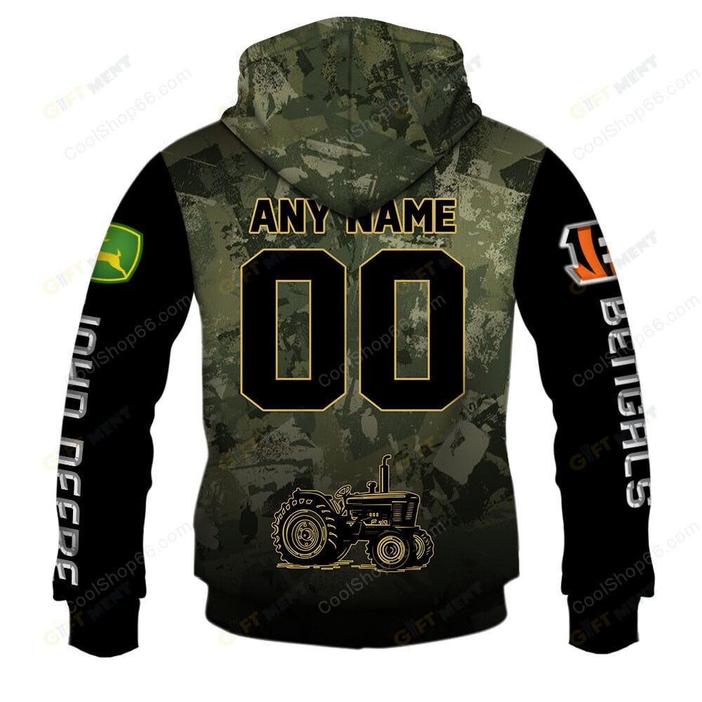 Cincinnati Bengals x John Deere Hoodie | Funny Green Character Premium Hoodie