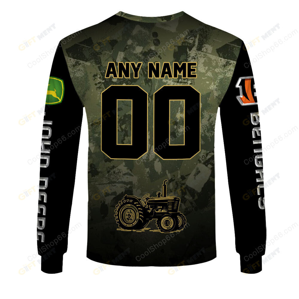 Cincinnati Bengals x John Deere Hoodie | Funny Green Character Premium Hoodie