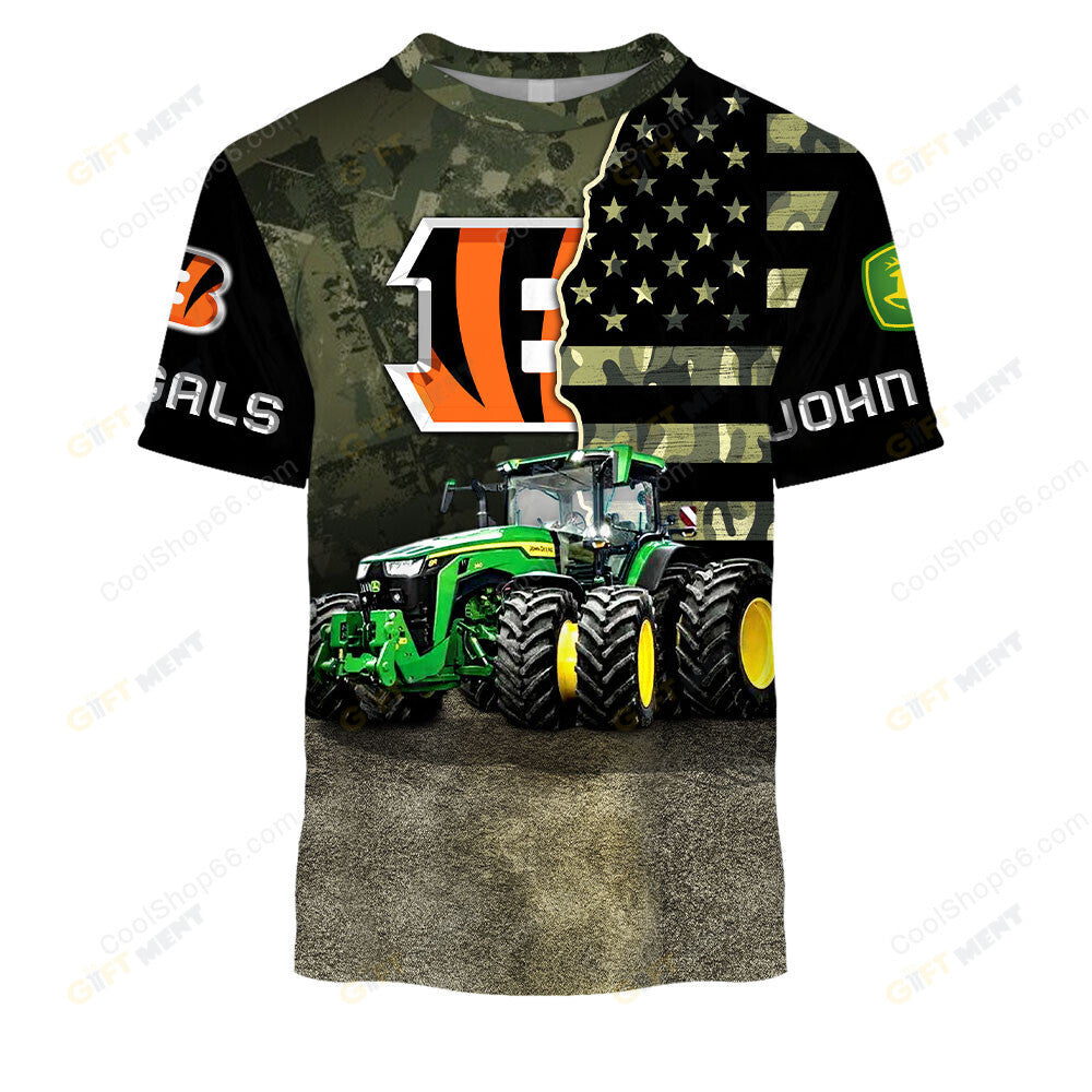Cincinnati Bengals x John Deere Hoodie | Funny Green Character Premium Hoodie