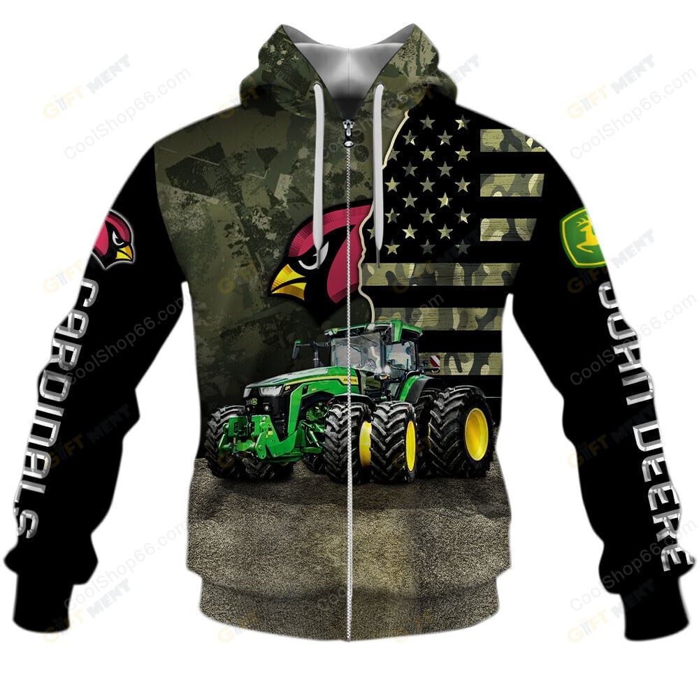 Arizona Cardinals x John Deere Hoodie | Funny Green Character Premium Hoodie