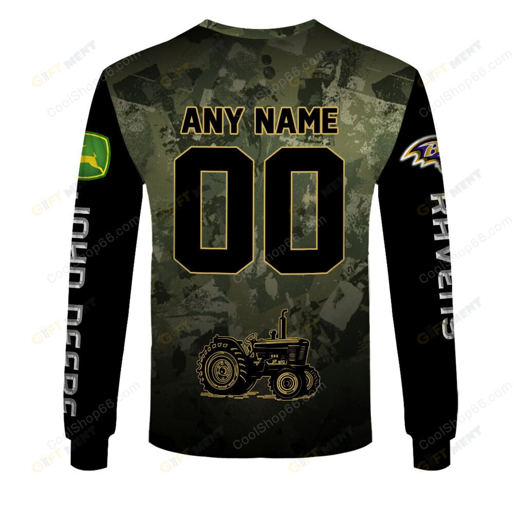 Baltimore Ravens x John Deere Hoodie | Funny Green Character Premium Hoodie