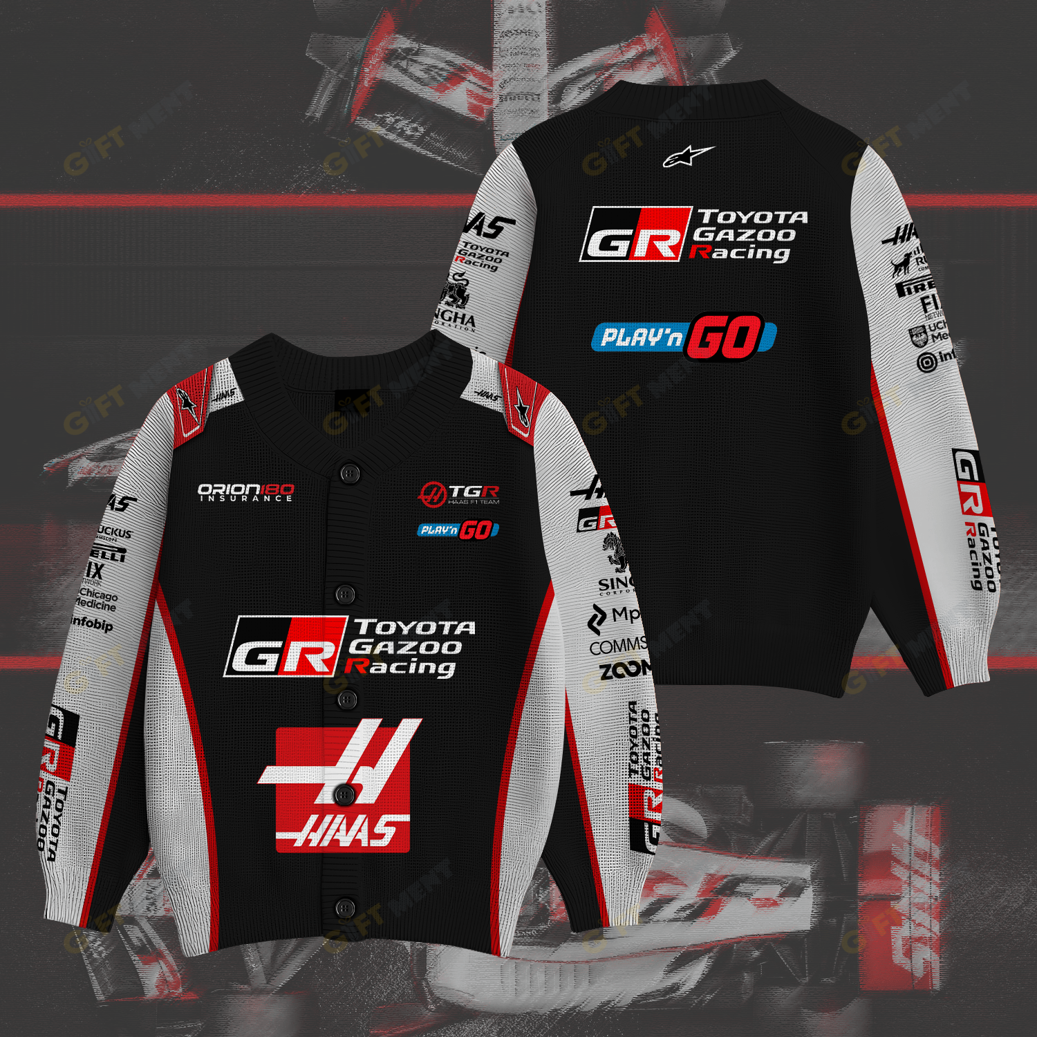 Haas F1 Team Inspired Knit Cardigan