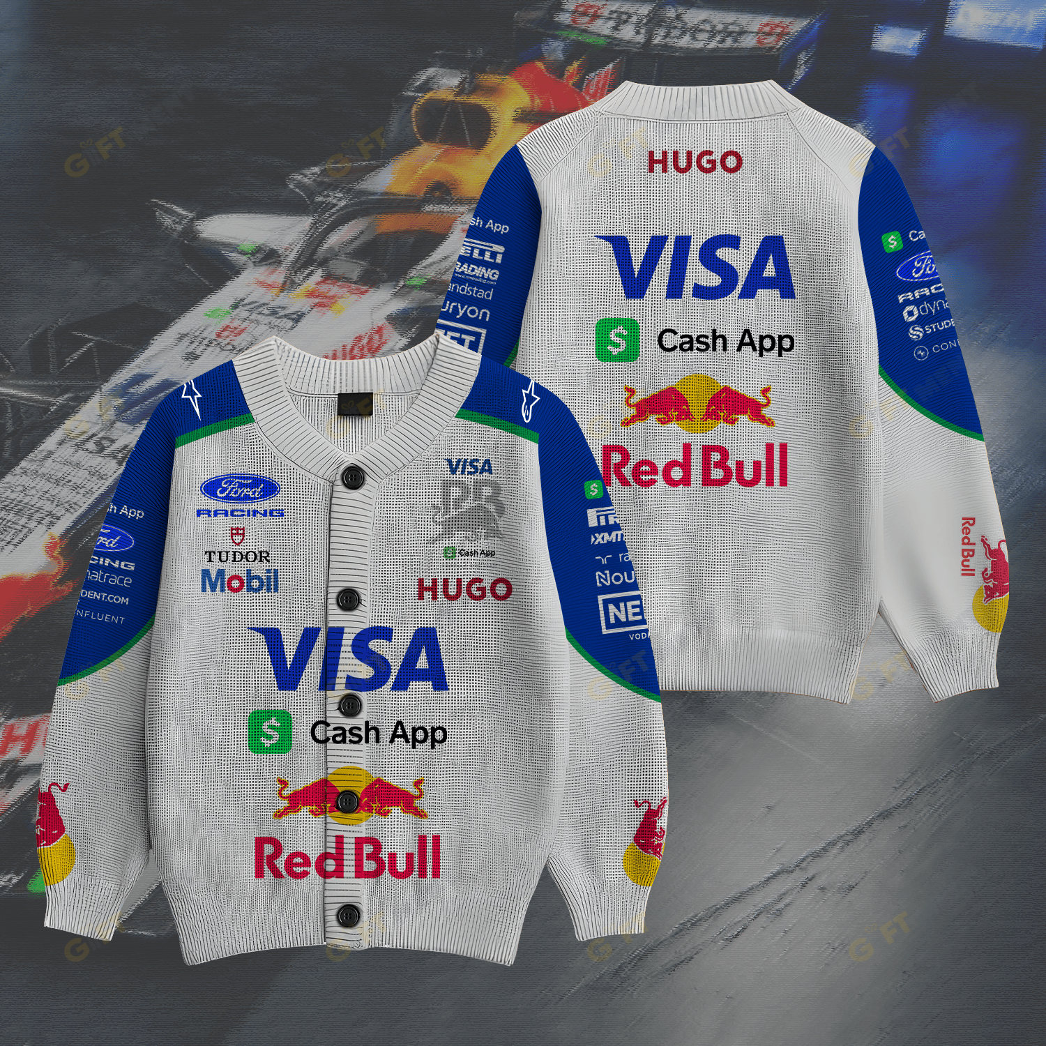 Racing Bulls Inspired Knit Cardigan