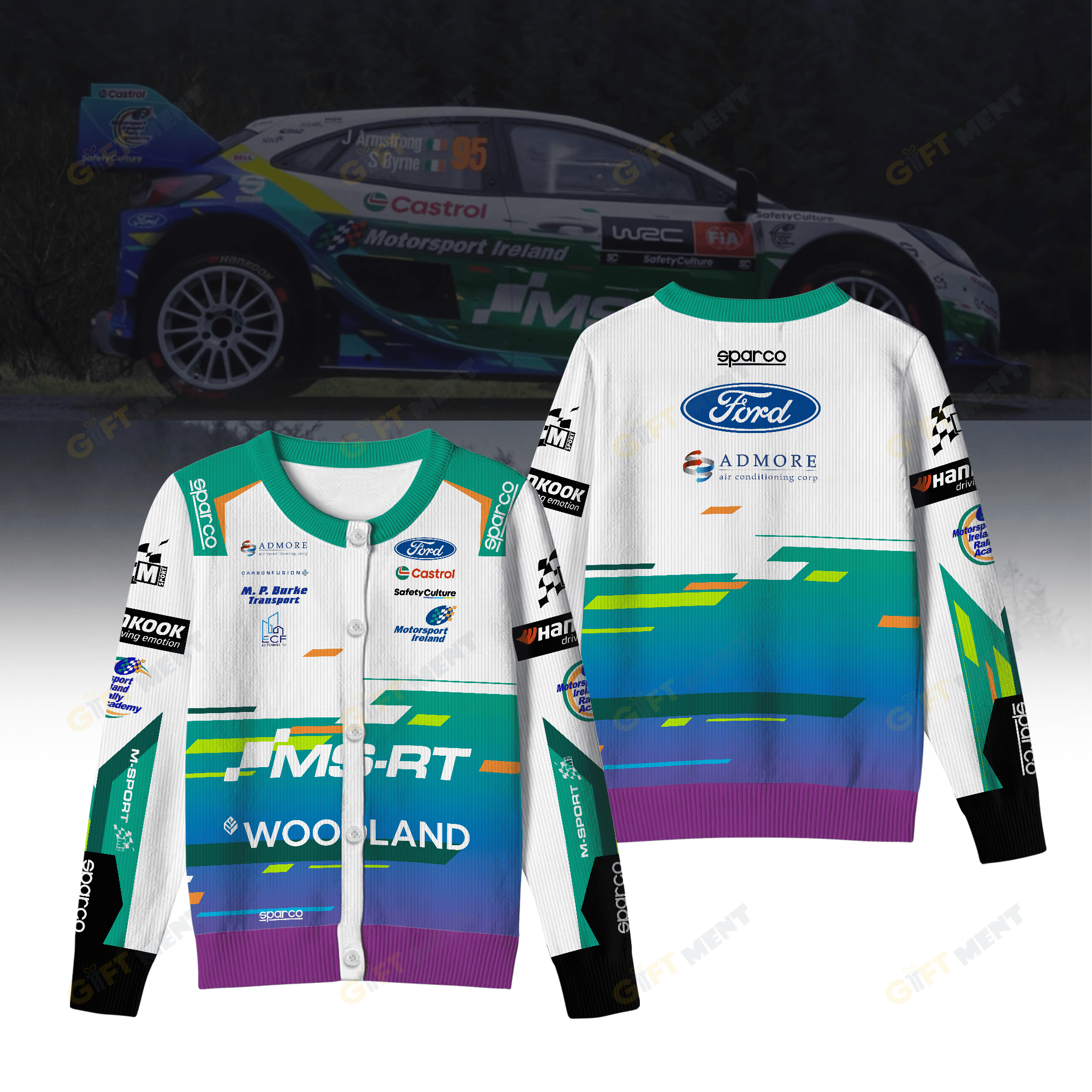 M SPORT FORD WORLD RALLY TEAM V1 Inspired Crewneck Cardigan