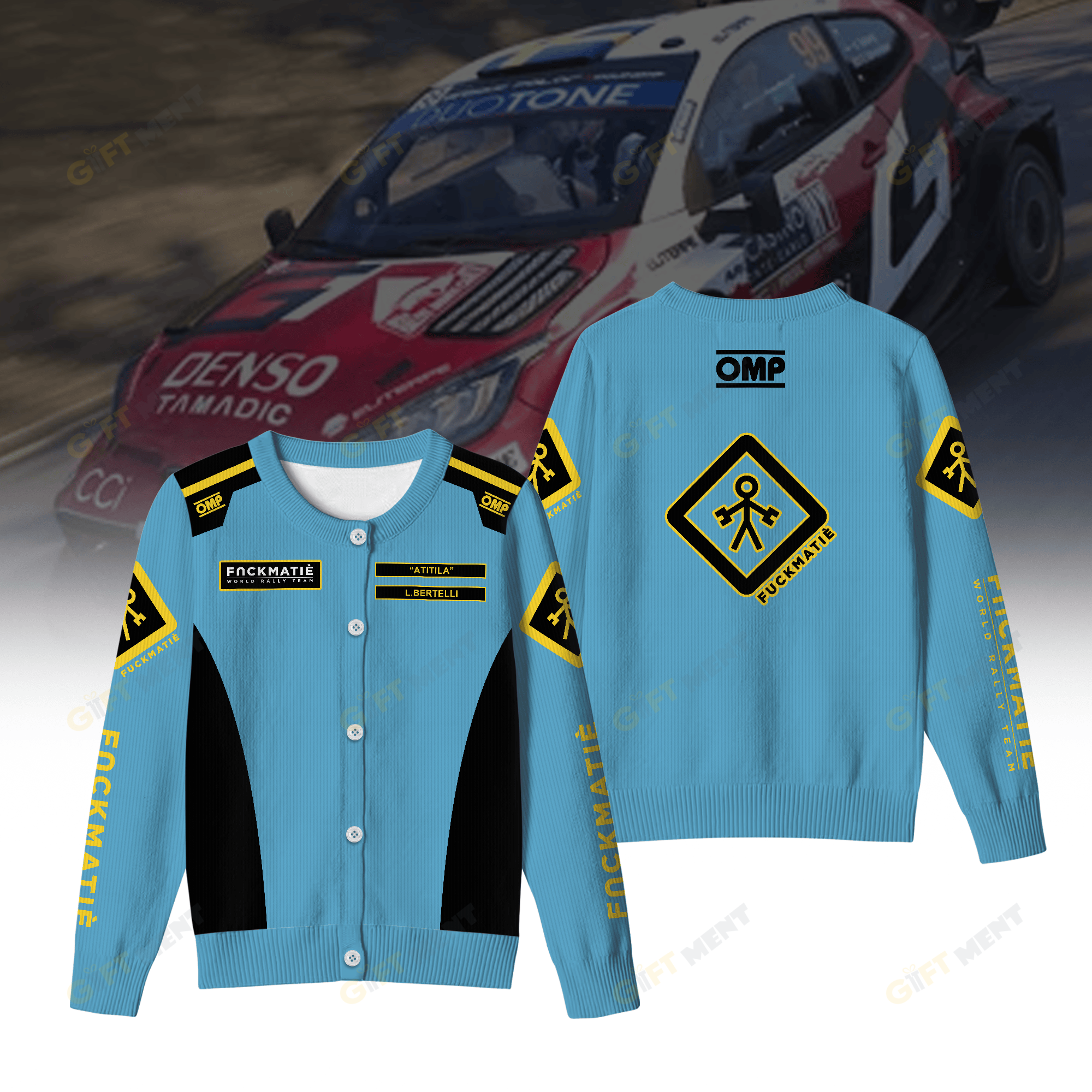 TOYOTA GAZOO RACING WORLD RALLY TEAM V1 Inspired Crewneck Cardigan