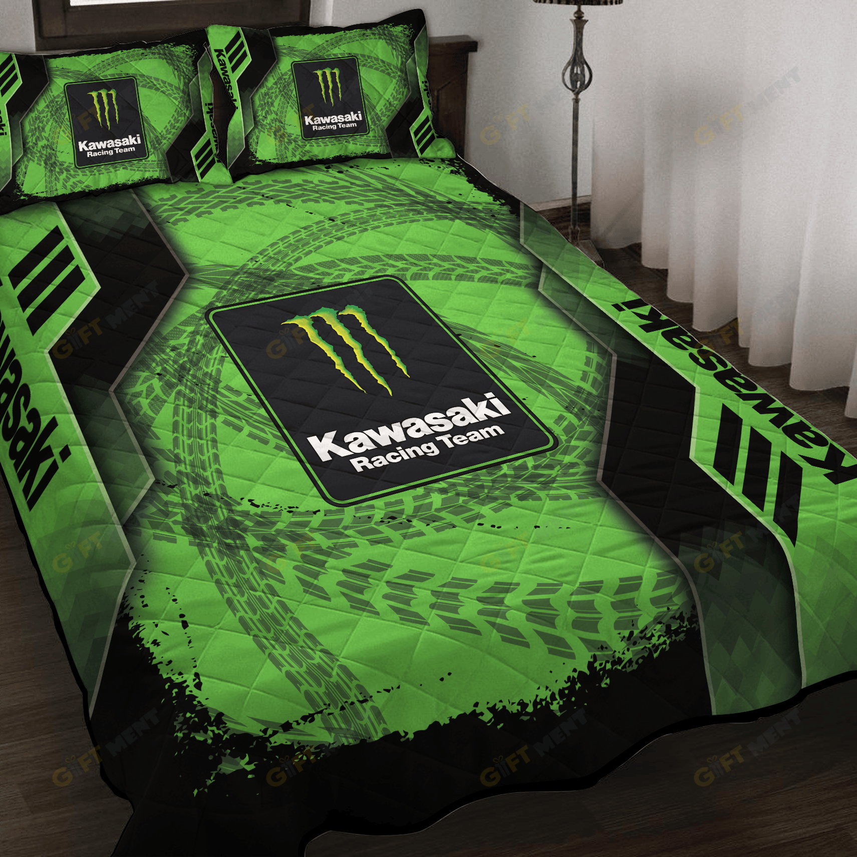 Monster Energy Kawasaki Inspired Full Bedding Set