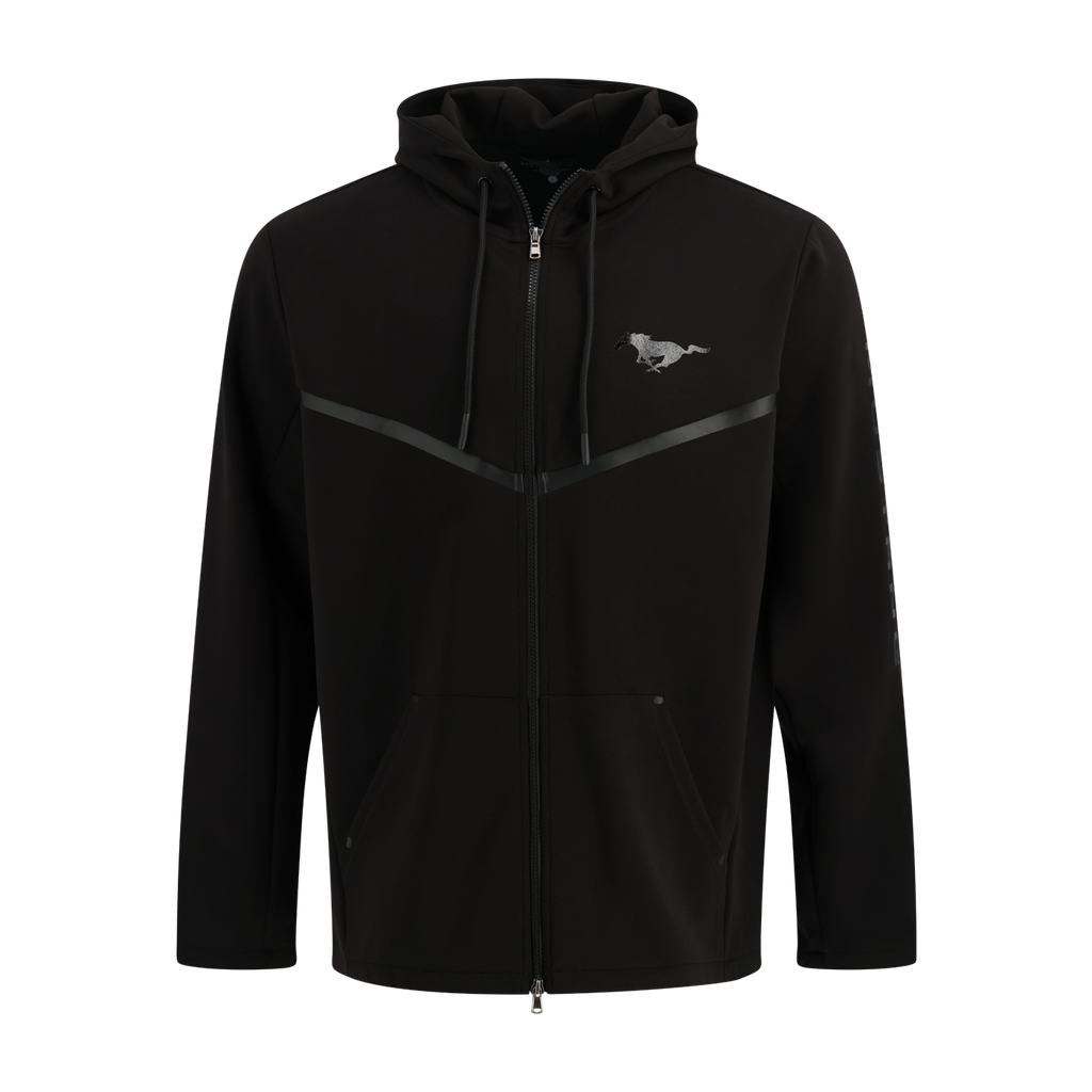 Ford Mustang Mens Black Zip Up Hoodie