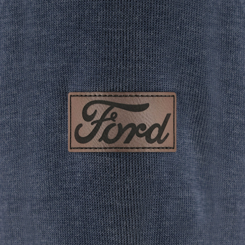 Ford Mens Heather Navy Quarter Zip Sweatshirt