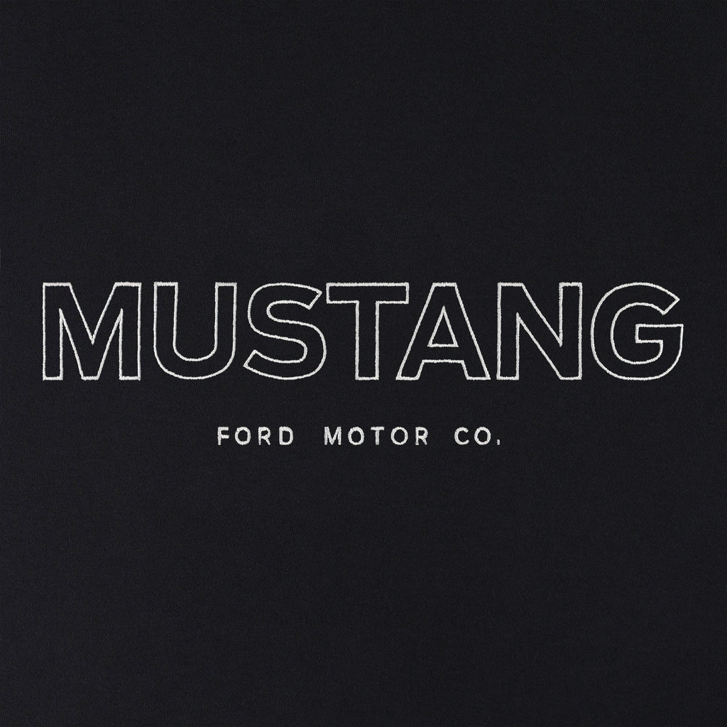 Ford Mustang Mens Black Block Letter Hoodie