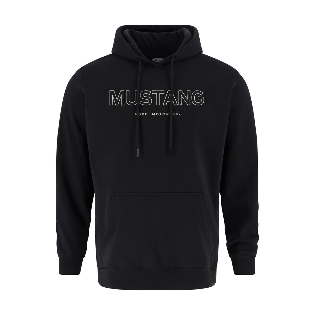 Ford Mustang Mens Black Block Letter Hoodie
