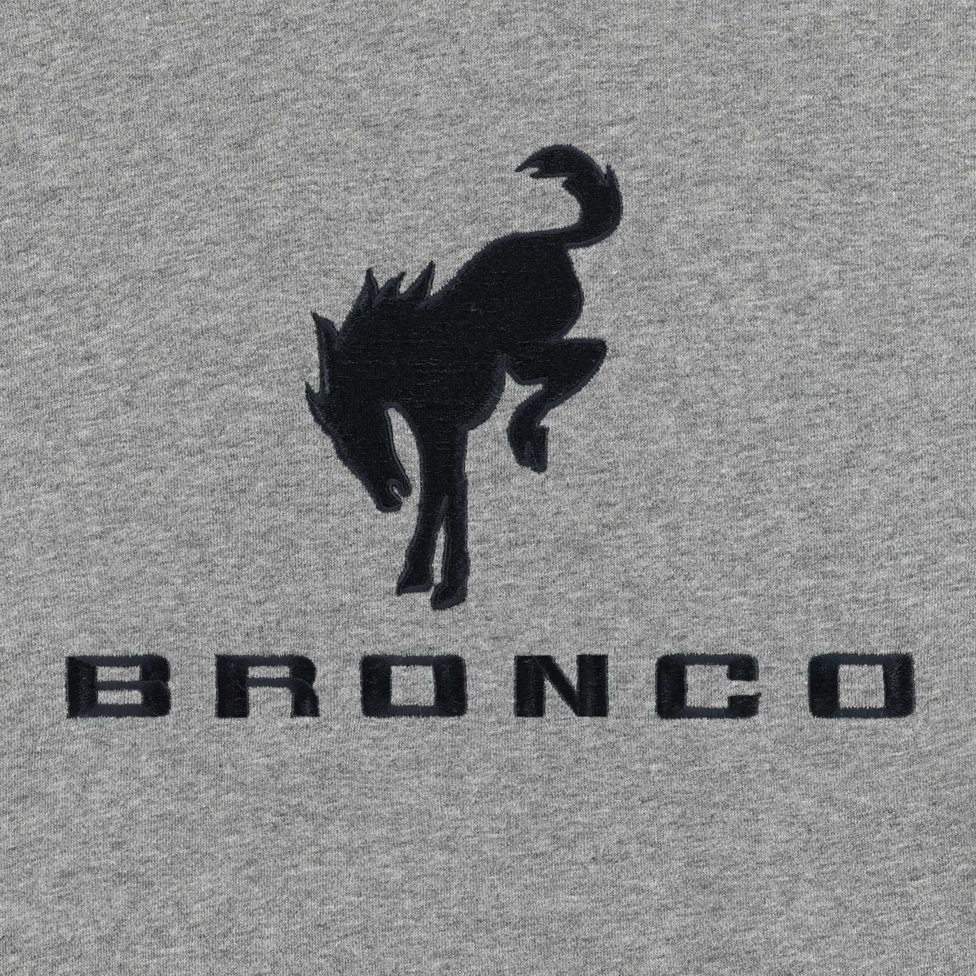 Ford Bronco Mens Gray Embroidered Fleece Hoodie