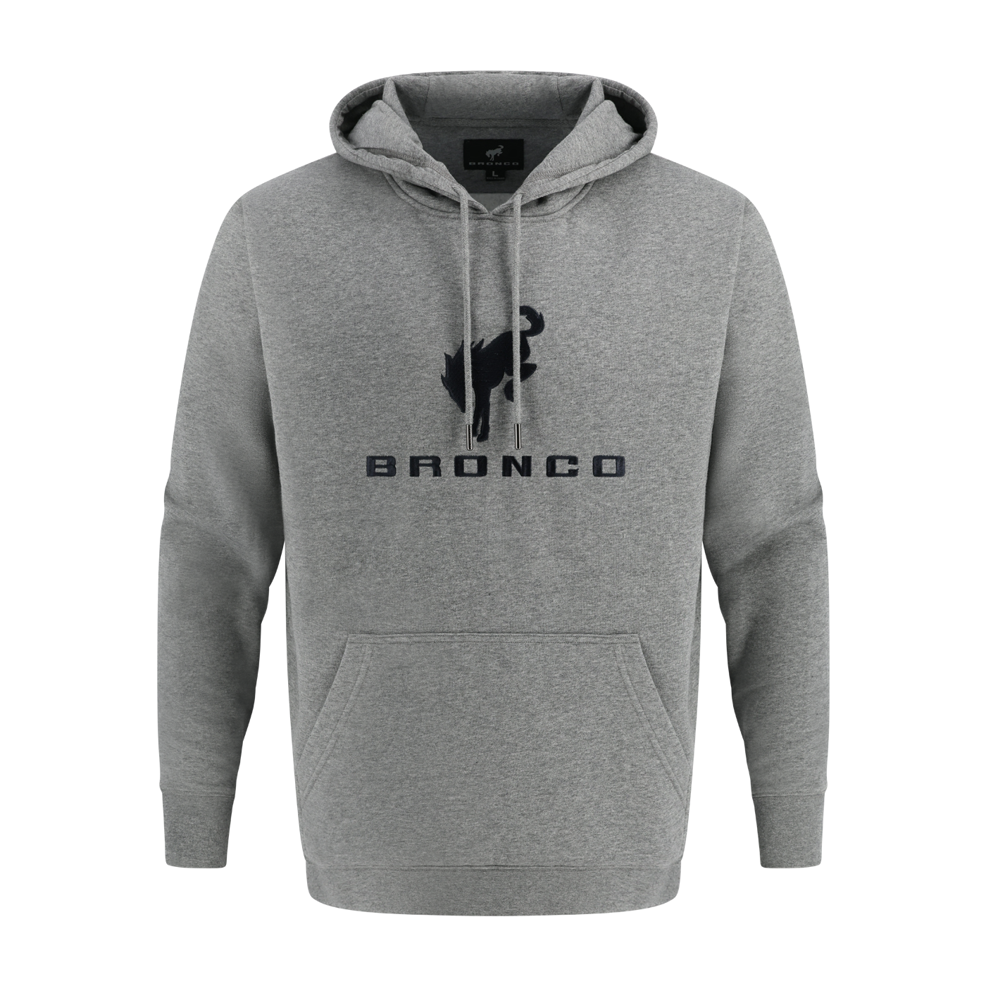 Ford Bronco Mens Gray Embroidered Fleece Hoodie