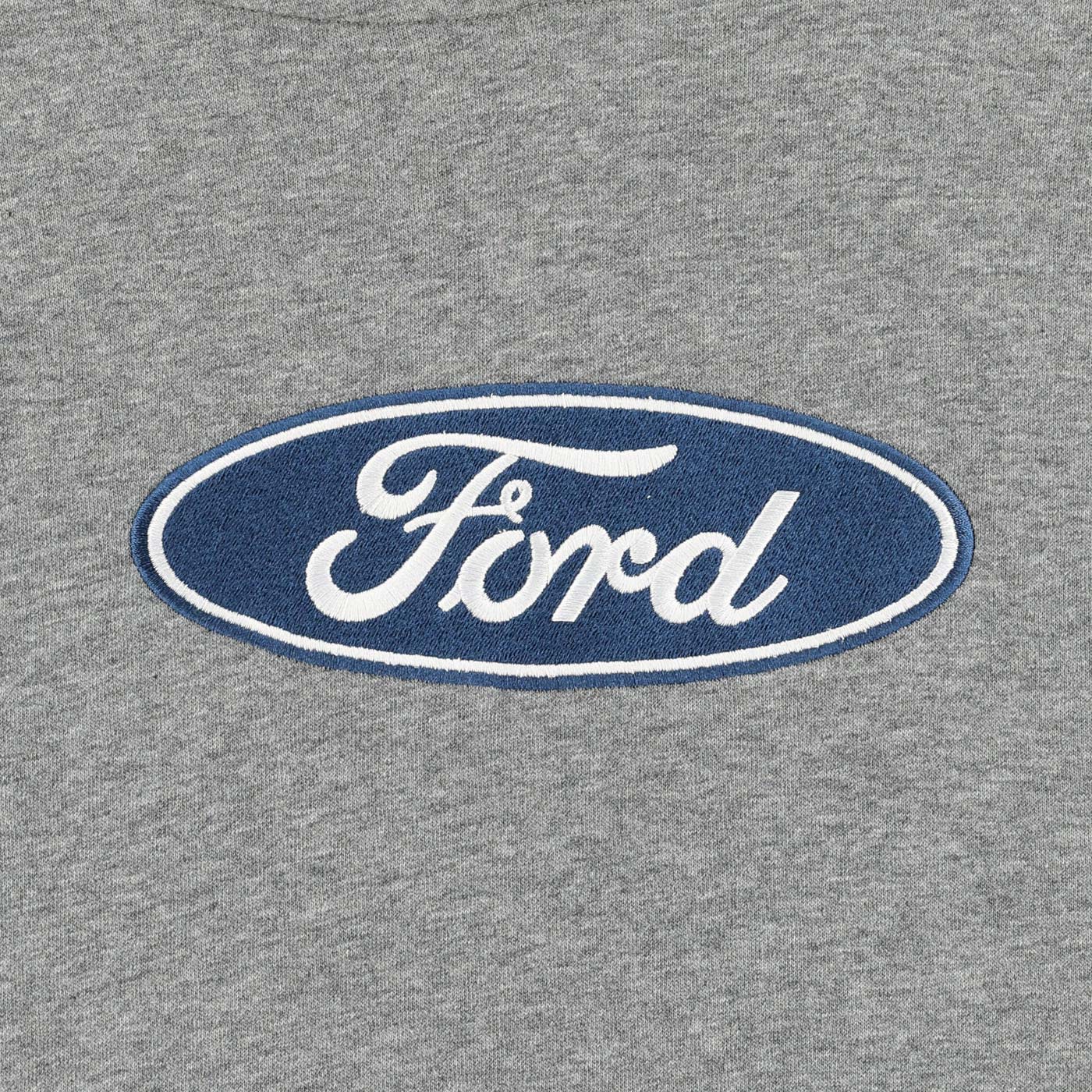 Ford Oval Mens Gray Pullover Fleece Hoodie