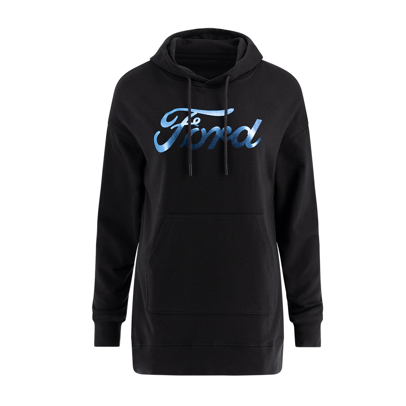 Ford Script Womens Blue Foil Graphic Oversized Hoodie