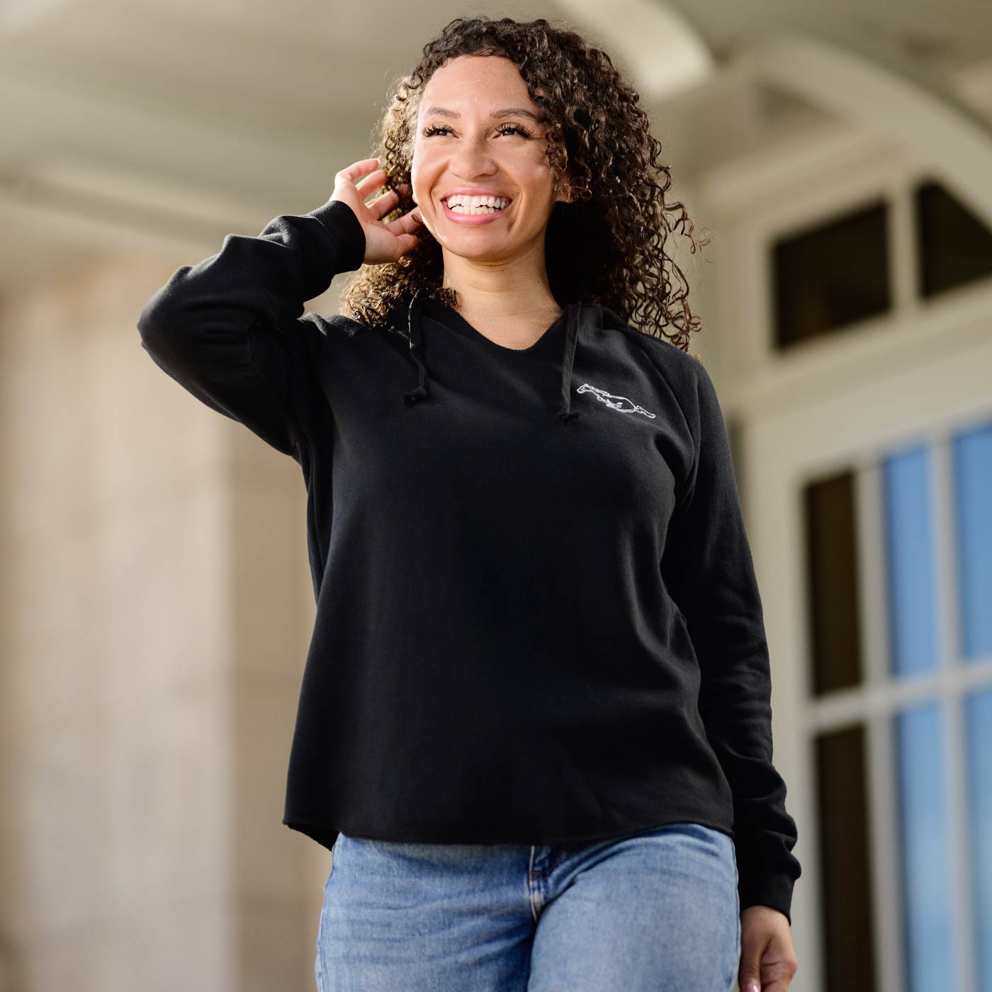 Ford Mustang Womens Pony Logo Graphic Hoodie