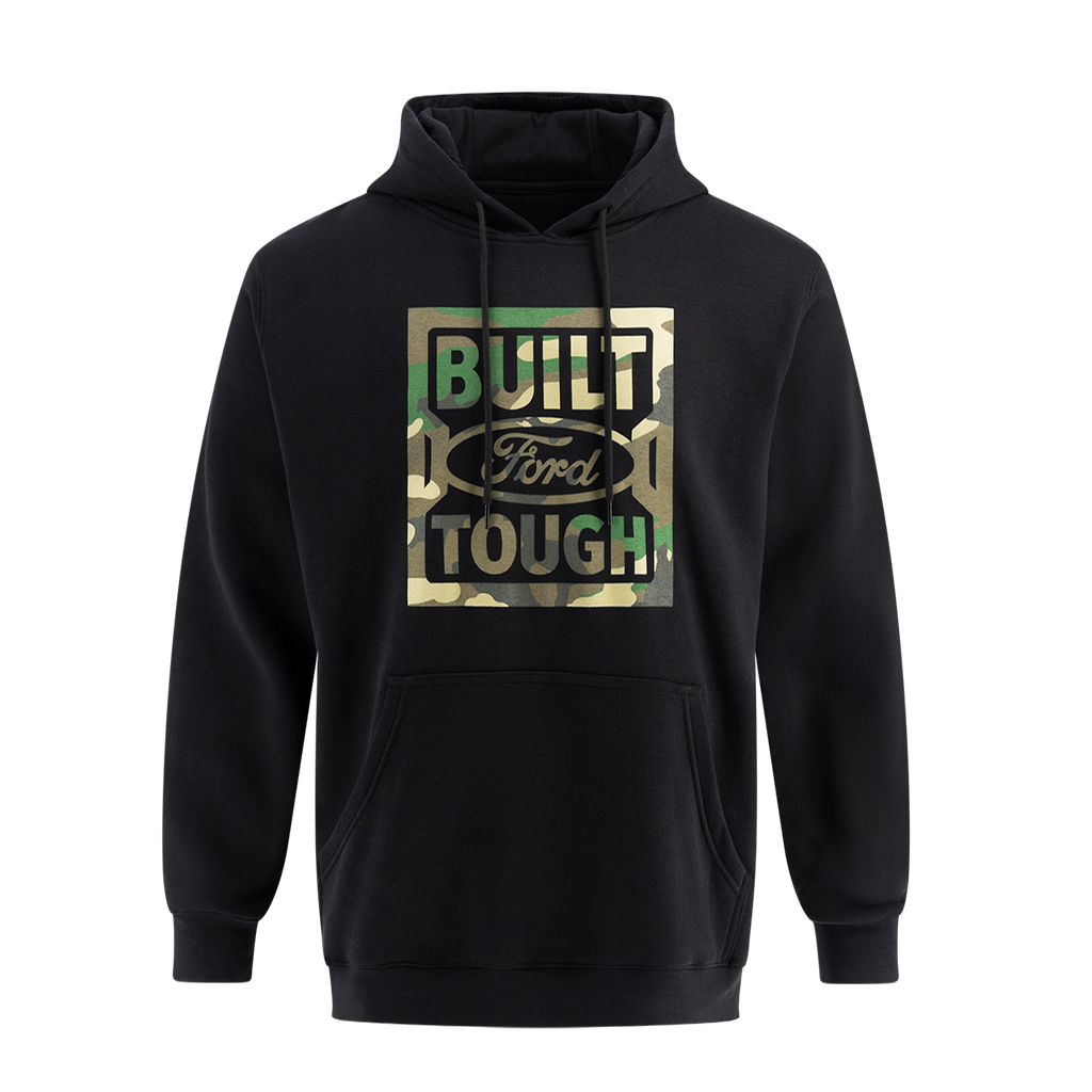 Built Ford Tough Mens Camo Logo Fleece Hoodie