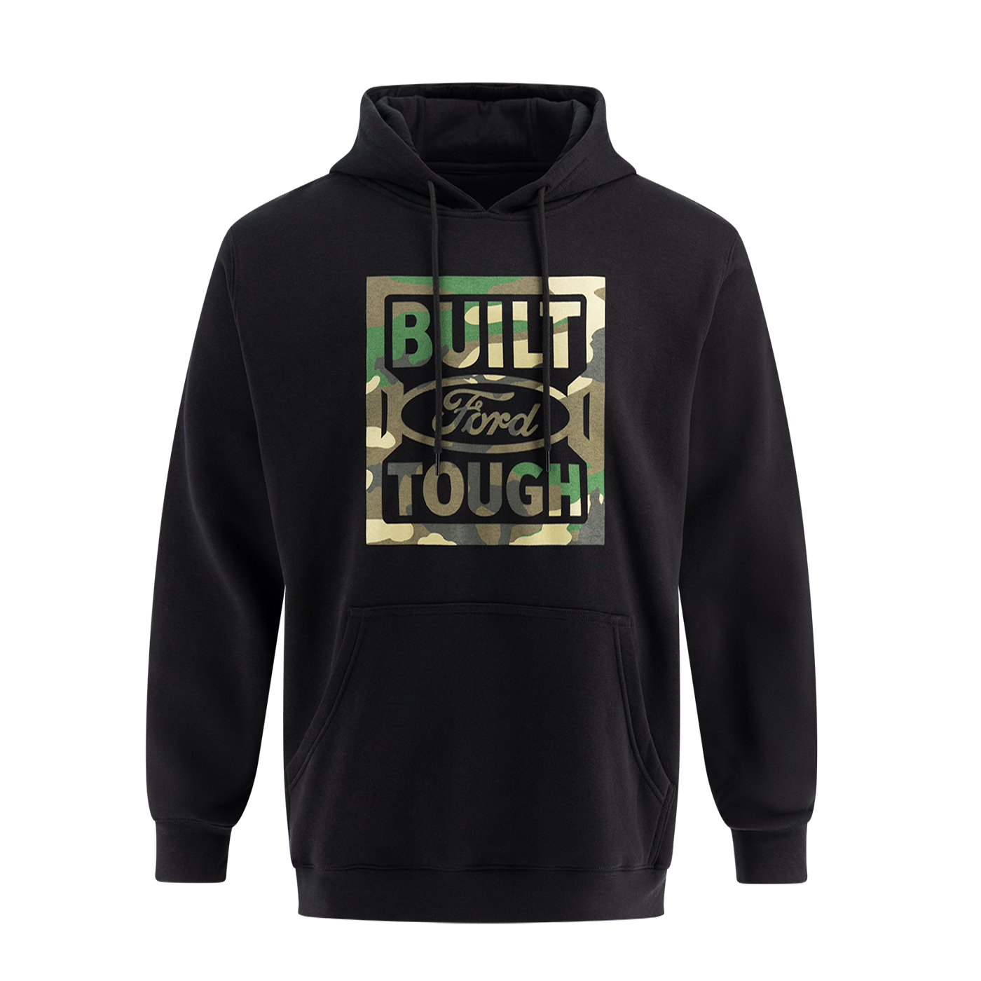 Built Ford Tough Mens Camo Logo Fleece Hoodie