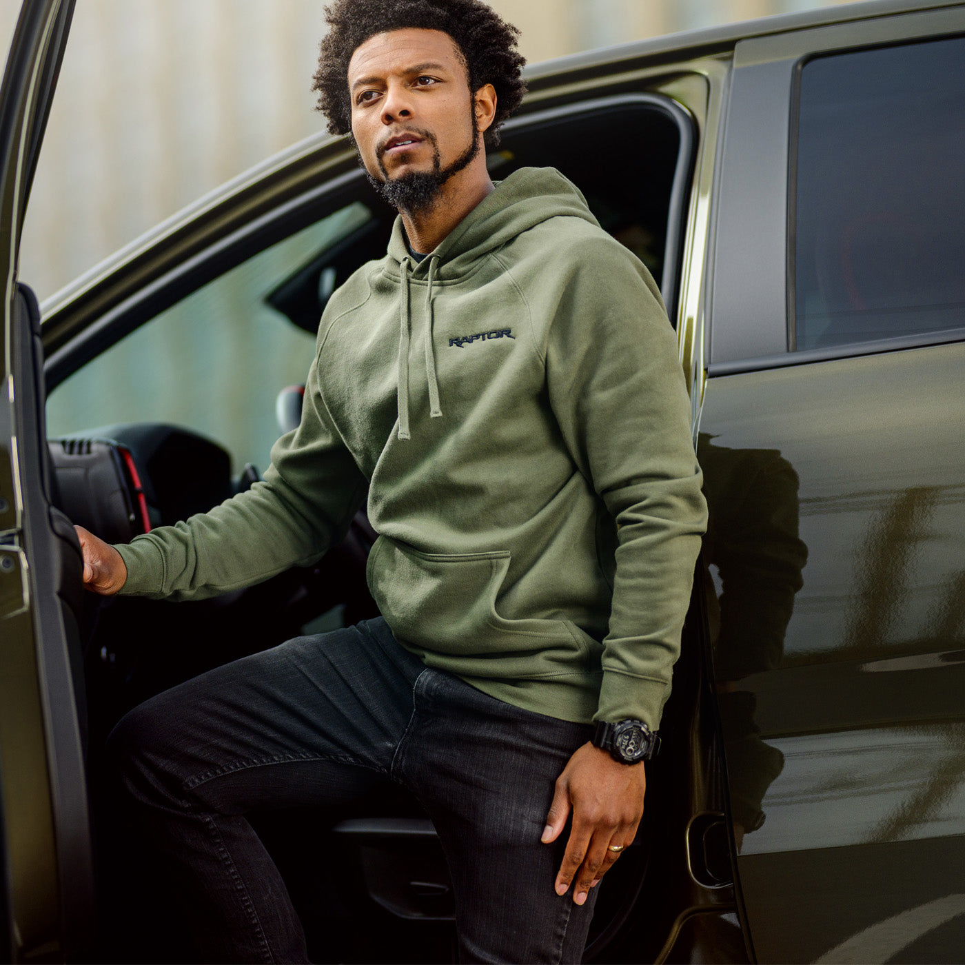 Ford Raptor Dark Green Fleece Hoodie