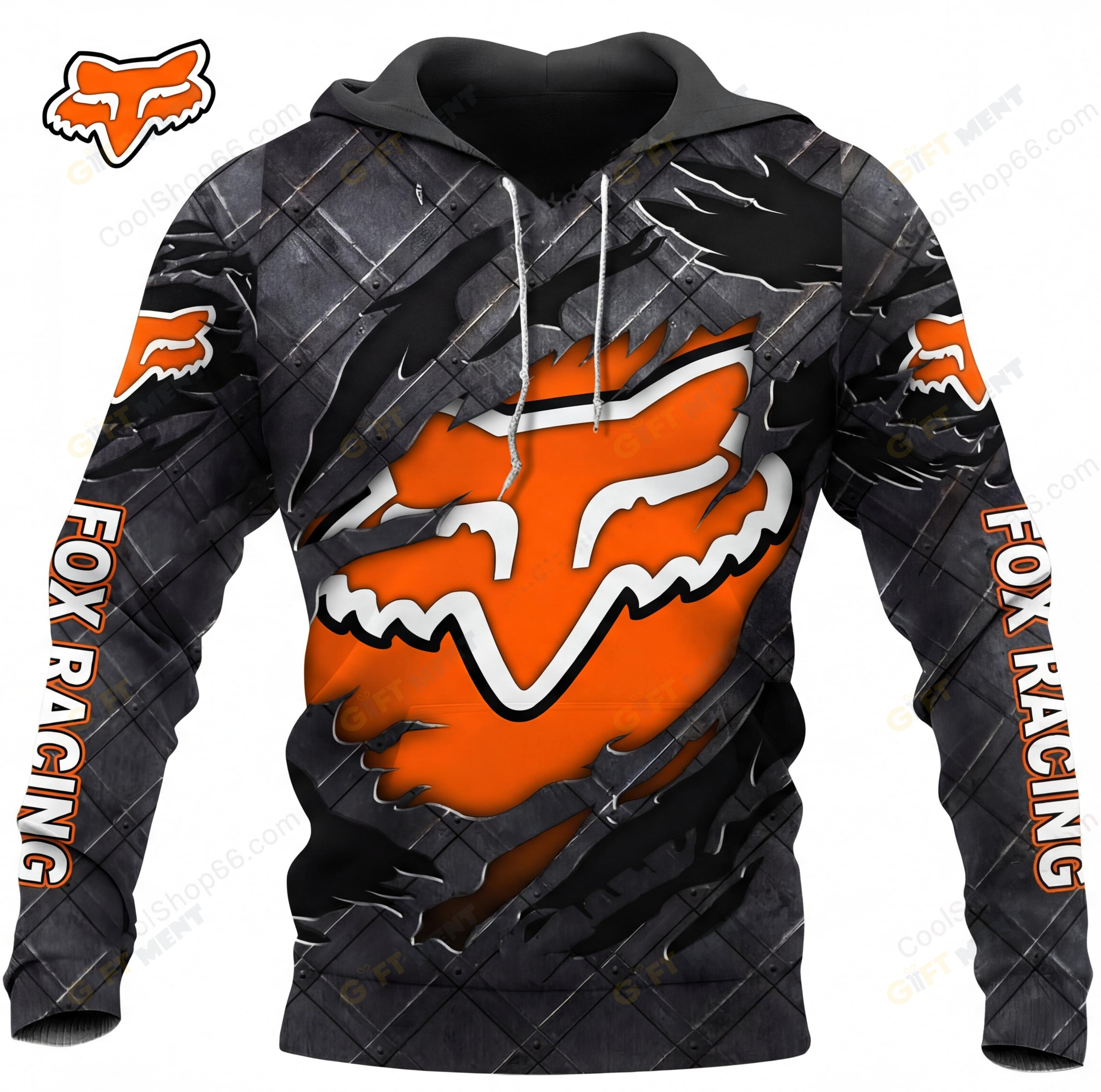 Fox Racing Black Metal  3D Apparel Hoodie, Kid Hoodie, T Shirt, Zip Hoodie, Sweatshirt