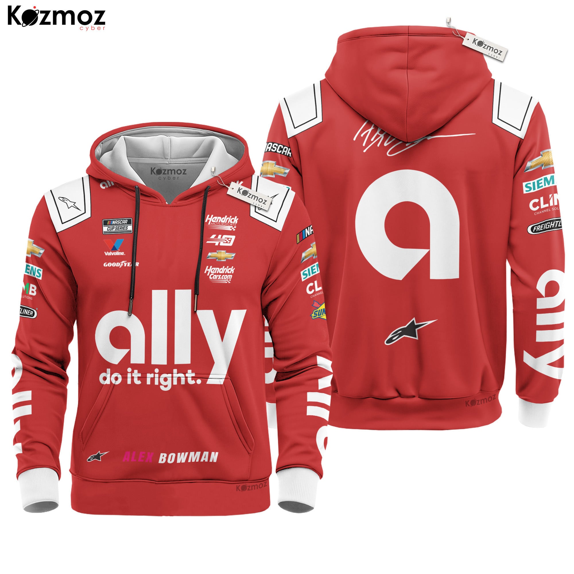 Alex Bowman Racing Suit Ally Red 2024 Collection - NASCAR Racing Team